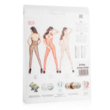 Netstof Catsuit met Open Cups - Zwart - PlayForFun