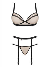 Nudelia 3-delige Jarretel Set - Nude/Zwart - PlayForFun