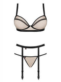 Nudelia 3-delige Jarretel Set - Nude/Zwart - PlayForFun
