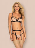 Nudelia 3-delige Jarretel Set - Nude/Zwart - PlayForFun