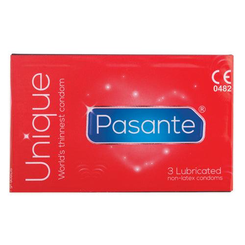 Pasante Unique Latex-vrije condooms 3 stuks - PlayForFun Pasante Unique Latex-vrije condooms 3 stuks - PlayForFun