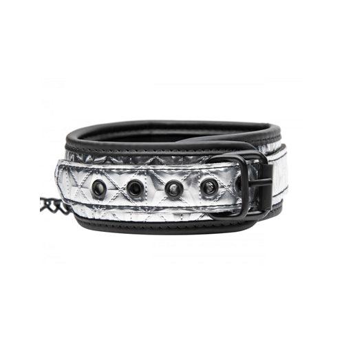 Platinum Bound Halsband Met Riem - PlayForFun Platinum Bound Halsband Met Riem - PlayForFun
