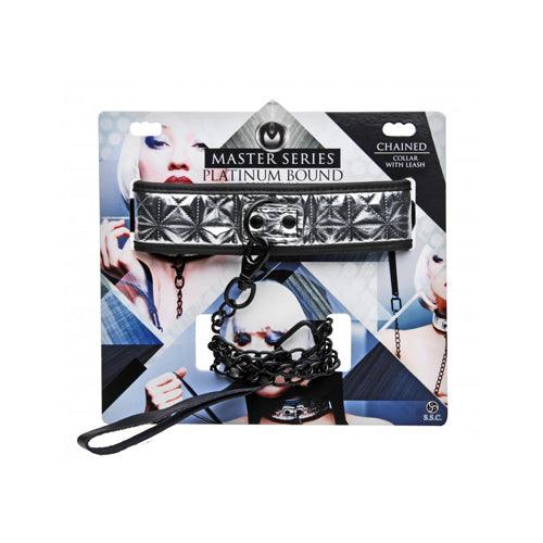 Platinum Bound Halsband Met Riem - PlayForFun Platinum Bound Halsband Met Riem - PlayForFun