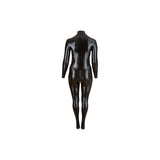 Plus Size Wetlook Catsuit Met Lange Rits - PlayForFun