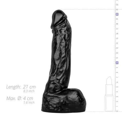 Realistische Dildo 22 cm - Zwart - PlayForFun Realistische Dildo 22 cm - Zwart - PlayForFun