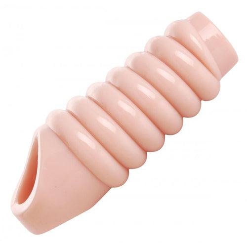 Really Ample - geribbelde penis sleeve - PlayForFun Really Ample - geribbelde penis sleeve - PlayForFun