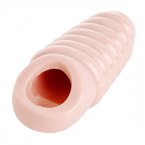 Really Ample - geribbelde penis sleeve - PlayForFun Really Ample - geribbelde penis sleeve - PlayForFun