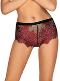 Redessia Kanten Slip - Rood/Zwart - PlayForFun