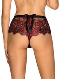 Redessia Kanten Slip - Rood/Zwart - PlayForFun