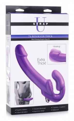 Revolver Vibrerende Strapless Strap-On XXL - Paars - PlayForFun Revolver Vibrerende Strapless Strap-On XXL - Paars - PlayForFun