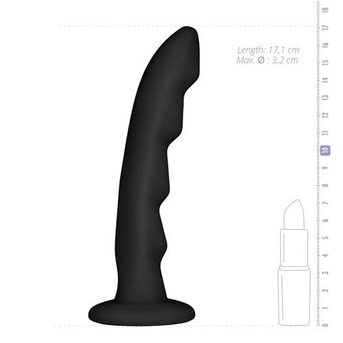 Ripples Strap-On Dildo - Zwart - PlayForFun Ripples Strap-On Dildo - Zwart - PlayForFun