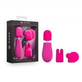 Rose - Petite Wand Vibrator Met Opzetstukken - Roze - PlayForFun