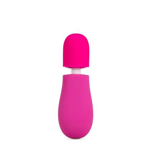 Rose - Petite Wand Vibrator Met Opzetstukken - Roze - PlayForFun Rose - Petite Wand Vibrator Met Opzetstukken - Roze - PlayForFun