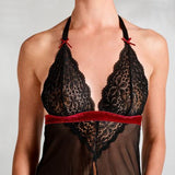 Rossita Babydoll Met Sexy String - Zwart - PlayForFun