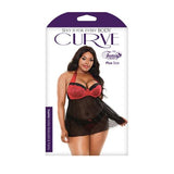 Sophia Halternek Babydoll - Zwart/Rood - PlayForFun