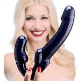 Strapless Voorbind Dildo - Zwart - PlayForFun