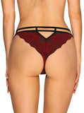 Sugestina Sexy Kanten Slip - Zwart/Rood - PlayForFun
