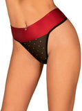 Tienesy String Met Sexy Strik - Zwart/Rood - PlayForFun