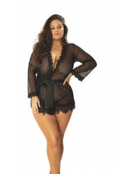 Transparante Kimono Met String - Curvy - PlayForFun