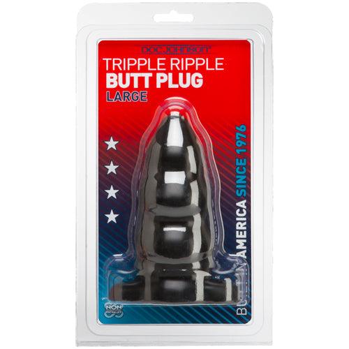 Triple Ripple Buttplug - Large - PlayForFun Triple Ripple Buttplug - Large - PlayForFun
