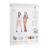 Witte netstof catsuit met open kruis - PlayForFun