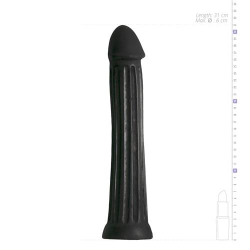 XXL Dildo 31.5 cm - Zwart - PlayForFun XXL Dildo 31.5 cm - Zwart - PlayForFun
