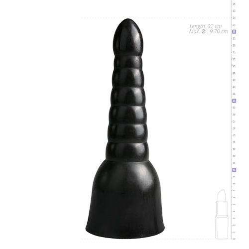 XXL Dildo All Black - Zwart - PlayForFun XXL Dildo All Black - Zwart - PlayForFun