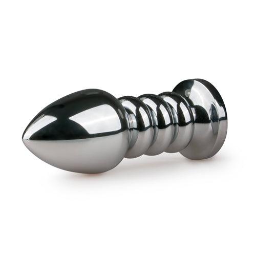 Zilverkleurige buttplug met roze steen - PlayForFun Zilverkleurige buttplug met roze steen - PlayForFun