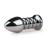 Zilverkleurige buttplug met roze steen - PlayForFun