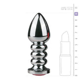 Zilverkleurige buttplug met roze steen - PlayForFun