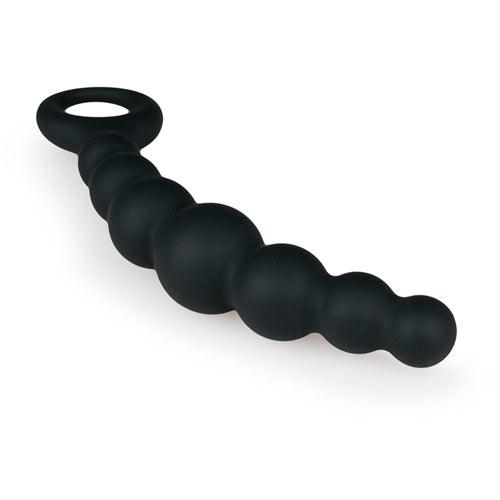 Zwarte anale plug met kralen - PlayForFun Zwarte anale plug met kralen - PlayForFun