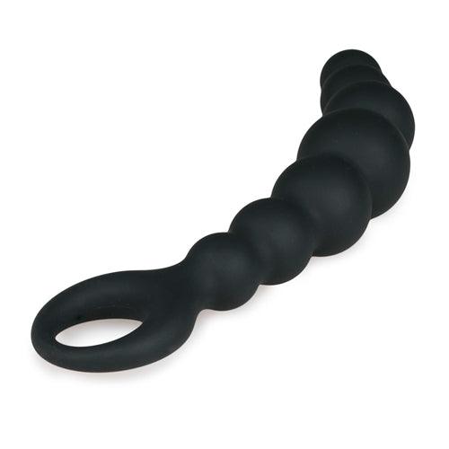 Zwarte anale plug met kralen - PlayForFun Zwarte anale plug met kralen - PlayForFun