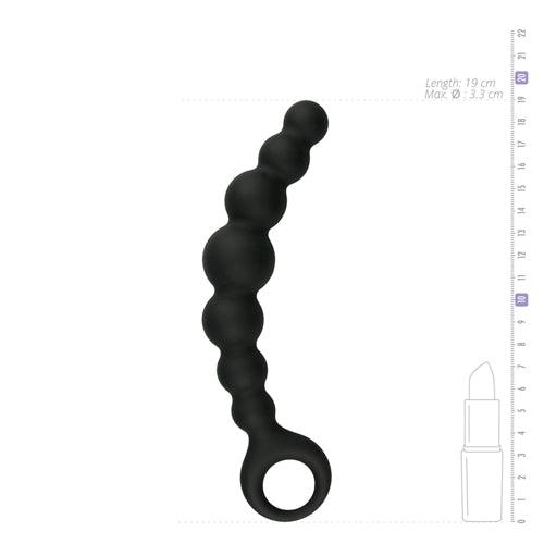 Zwarte anale plug met kralen - PlayForFun Zwarte anale plug met kralen - PlayForFun