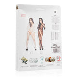 Zwarte netstof catsuit met open kruis - PlayForFun