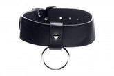 Zwarte Vegan Halsband Met Ring - PlayForFun