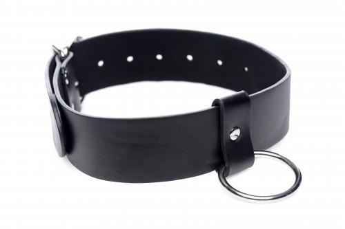 Zwarte Vegan Halsband Met Ring - PlayForFun Zwarte Vegan Halsband Met Ring - PlayForFun