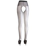 Zwarte Panty met open kruis - PlayForFun