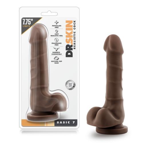 Dr. Skin - Realistische Dildo Met Zuignap 20 cm - Chocolate - PlayForFun