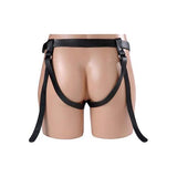 2-Strap Lederen Strap-On Harnas - PlayForFun