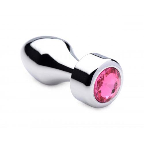 Aluminum Buttplug Met Roze Kristal - Klein - PlayForFun