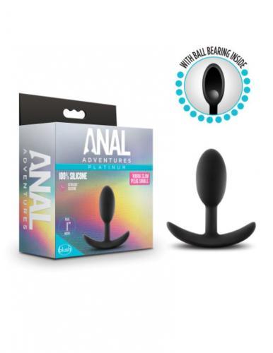 Anal Adventures Platinum - Vibra Slim Verzwaarde Anaal Plug - Small - PlayForFun