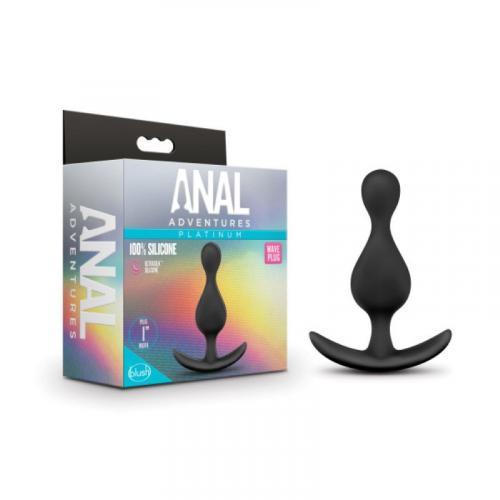 Anal Adventures Platinum - Wave Anaal Plug - Zwart - PlayForFun