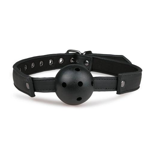 Ball gag met PVC bal - zwart - PlayForFun