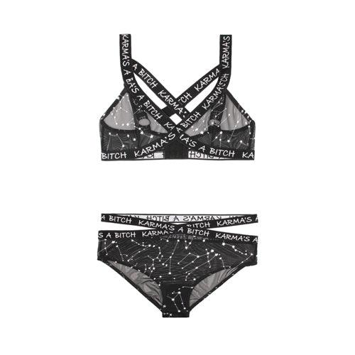 BH-Set Met Zodiac Print - Zwart/Metallic - PlayForFun