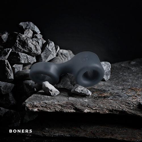 Boners Cockring En Ballstretcher - Grijs - PlayForFun