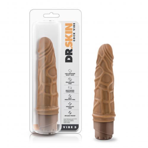 Dr. Skin - Cock Vibe no3 Vibrerende Dildo - Mocha - PlayForFun