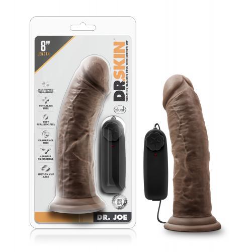 Dr. Skin - Dr. Joe Vibrator Met Zuignap 20 cm - Chocolate - PlayForFun