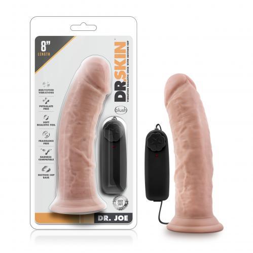 Dr. Skin - Dr. Joe Vibrator Met Zuignap 20 cm - Vanilla - PlayForFun