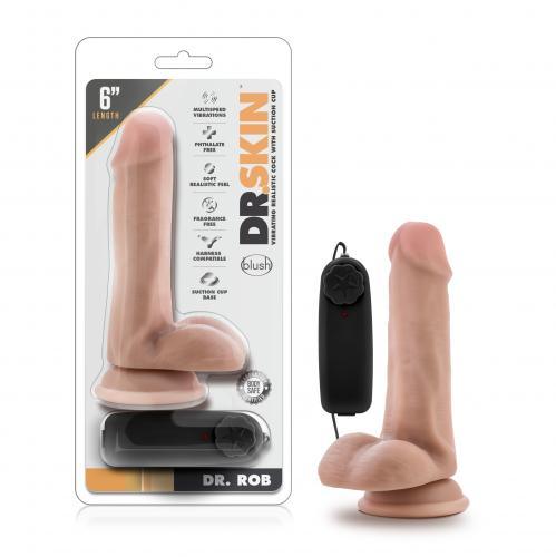 Dr. Skin - Dr. Rob Vibrator Met Zuignap 15 cm - Vanilla - PlayForFun