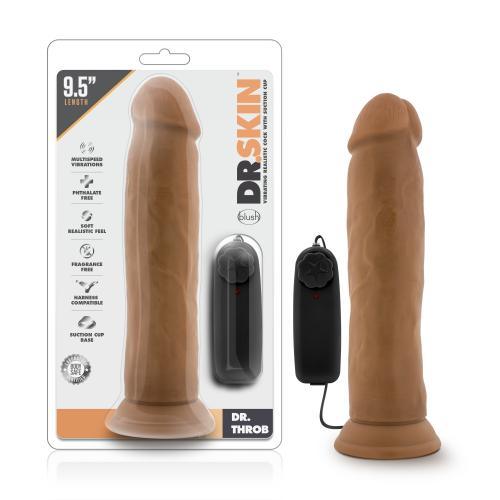 Dr. Skin - Dr. Throb Vibrator Met Zuignap 24 cm - Mocha - PlayForFun